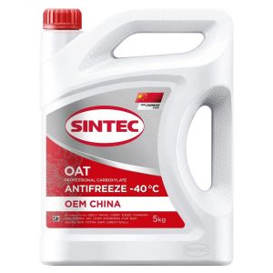 Охлаждающая жидкость Sintec антифриз OEM China OAT красный -40 5кг 6145011
