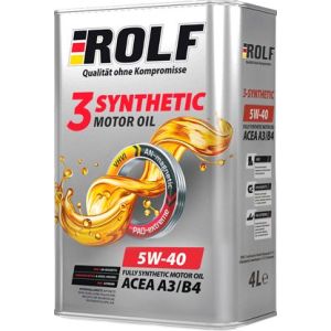 Моторное масло *ROLF 3-SYNTHETIC 5W40 A3/B4 4л синт 322551