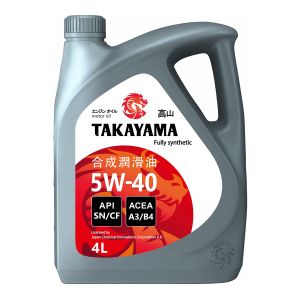 Моторное масло *TAKAYAMA 5W40 SN/CF A3/B4 4л синт пластик 605521