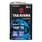Моторное масло 605576 Takayama Mototec 7000 4T 10W50 SN JASO MA-2 1л жесть