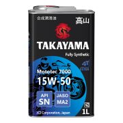 Моторное масло 605577 Takayama Mototec 7000 4T 15W50 SN JASO MA-2 1л жесть